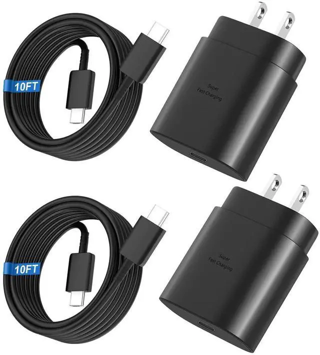 Main image of Super Fast Charger Type C,25W USB C Wall Charger Fast Charging for Samsung Galaxy S25 Ultra/S25/S25+/S24+/S24 Ultra/S24/S23 Ultra/S22 Ultra/S21 with 10FT Long Android Type C Charger Cable 2Pack
