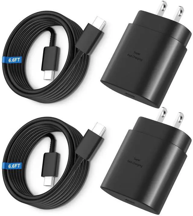 Main image of Super Fast Charger Type C, 25W USB C Wall Charger Fast Charging for Samsung Galaxy S25 Ultra/S25/S25+/S24+/S24 Ultra/S24+/S23 Ultra/S22 Ultra/S21 Ultra with 6.6FT Long Type C Charger Cable 2Pack