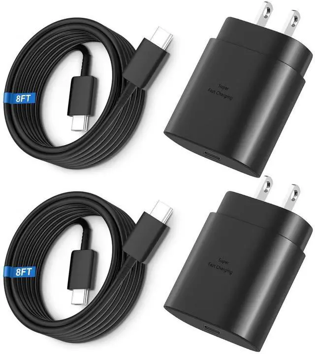 Main image of JAENFONG Super Fast Charger Type C, 25W USB C Wall Charger Fast Charging for Samsung Galaxy S25 Ultra/S25/S25+/S24+/S24 Ultra/S24/S23 Ultra/S22 Ultra/S21 Ultra with 8FT Long Type C Charger Cable 2Pack