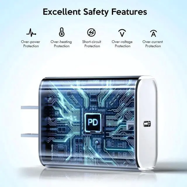 Alt view image 4 of 7 - JAENFONG iPhone 17 16 Charger Fast Charging,20W Fast USB C Charger Block 3Pack USBC Type C Fast Charging 6FT Woven Charge Cable for Apple iPhone Air/17 Pro Max/16e/16 ProMax/16Plus/15 Pro/iPad Pro/Air