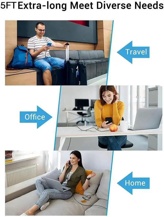 Alt view image 2 of 4 - JAENFONG 15W Fast-Charging USB-C Charger Fit for Samsung Galaxy A14 13 5G SM-A146, SM-A145, SM-A136, SM-A135 Android Phone Type C Power Adapter Charging Cord Cable (5Ft)