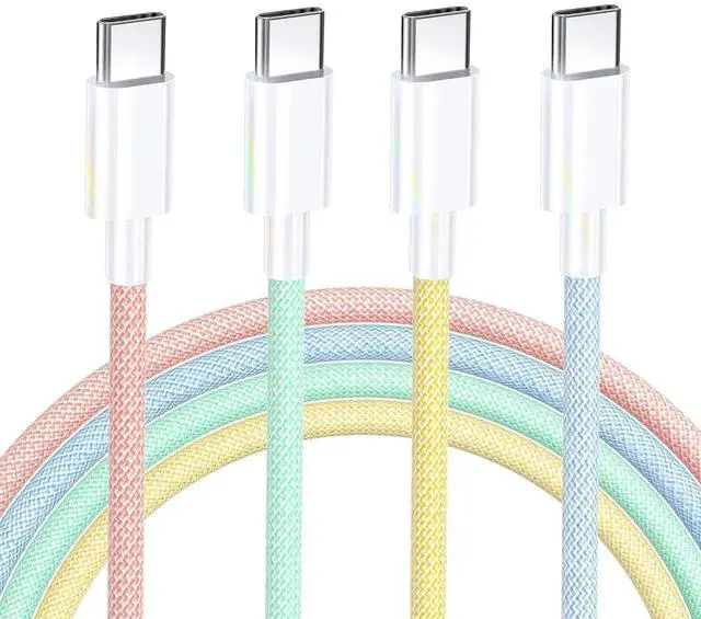 Main image of JAENFONG USB C to USB C Cable(3 Pack 6.6ft), 60W USB C Charger Cable Type C Fast Charging Cable Long Nylon Braided Cord Compatible with iPhone 15 Pro Max Plus iPad Samsung S23 and More