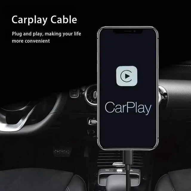 Alt view image 5 of 6 - 3.3FT iPhone iPhone 17 Air 16e 16 15 Pro Max Plus Car Carplay Cable,USB A to USB C Charging Cord for Apple Carplay USB C Cable for iPhone 16/15 Series for IPad USB Type C C Charging Cord(Black)