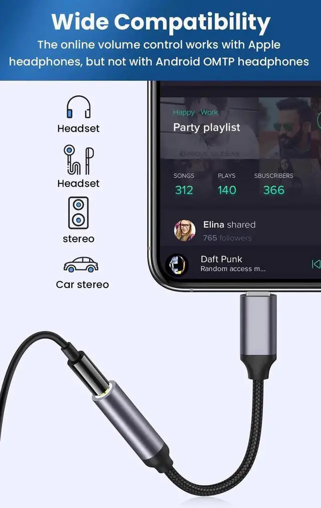 Alt view image 6 of 7 - JAENFONG [MFI Certified] 2-Pack Headphone Adapter for iPhone,Lightning to 3.5mm Jack Adapter Aux Audio Dongle for iPhone 14/14 pro/13/13 Pro/13 Pro Max/12/12 Pro/SE2/11/11 Pro/X/XS Max/XR/8/7