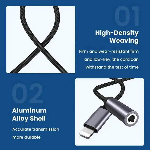 Alt view image 3 of 7 - JAENFONG [MFI Certified] 2-Pack Headphone Adapter for iPhone,Lightning to 3.5mm Jack Adapter Aux Audio Dongle for iPhone 14/14 pro/13/13 Pro/13 Pro Max/12/12 Pro/SE2/11/11 Pro/X/XS Max/XR/8/7