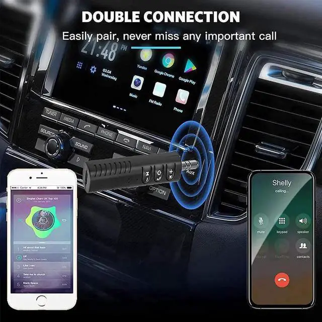 Alt view image 2 of 7 - JAENFONG Bluetooth 4.2 Receiver, Hannord Mini Wireless Bluetooth 3.5mm Jack Aux Adapter Portable Bluetooth Stereo Output Audio Receiver, Compatible for Headphones, Speakers, Car/Home Stereo System