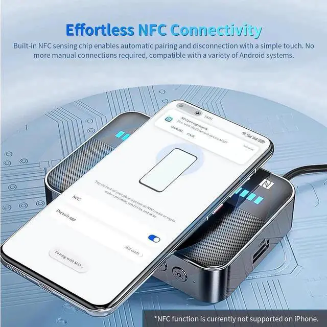 Alt view image 2 of 7 - JAENFONG Bluetooth 5.3 Transmitter Receiver, 2-in-1 Bluetooth Adapter HiFi Audio Bluetooth Receiver, DAC Converter with LED Display RGB Light and NFC 3.5mm AUX RCA Optical Coaxial USB for PC/TV/Car