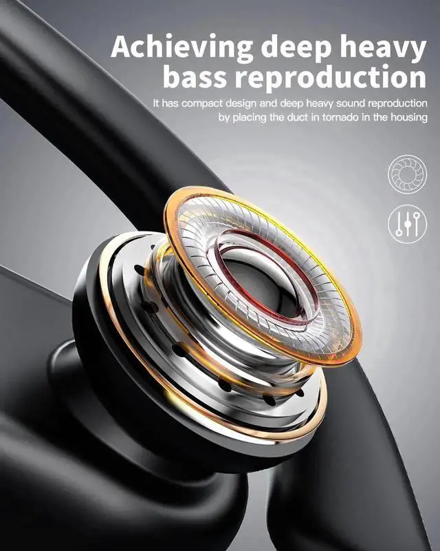 Alt view image 6 of 7 - JAENFONG True Wireless Earbuds, Bluetooth Headphones Sports Over-Ear Bluetooth 5.3 Ear Buds with Earhooks 120H Playtime Wireless Headphones for Workout Waterproof Bluetooth LED Power Display