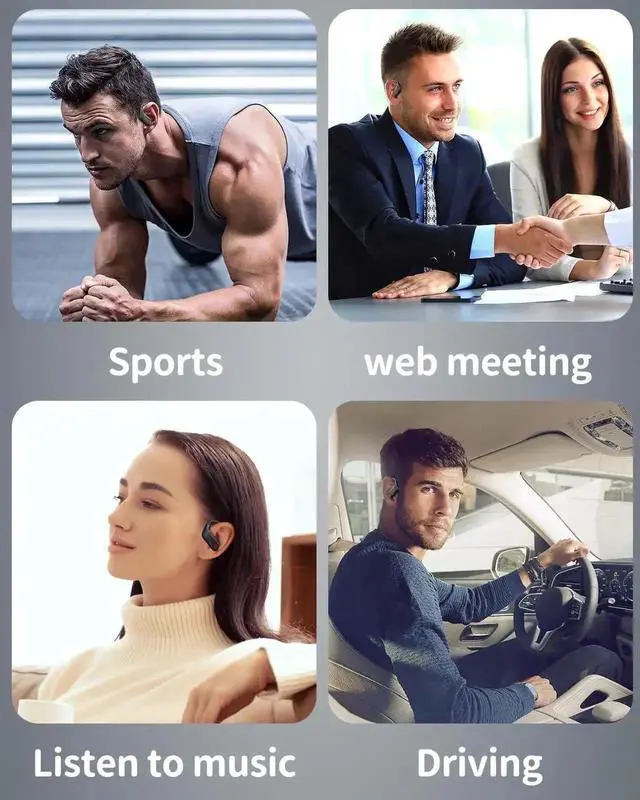 Alt view image 5 of 7 - JAENFONG True Wireless Earbuds, Bluetooth Headphones Sports Over-Ear Bluetooth 5.3 Ear Buds with Earhooks 120H Playtime Wireless Headphones for Workout Waterproof Bluetooth LED Power Display