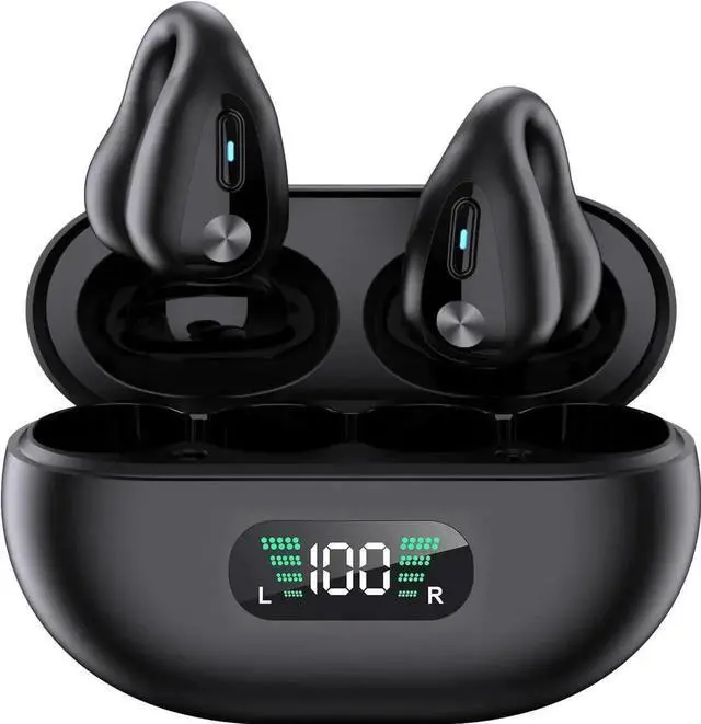Main image of True Wireless Earbuds, Ear Clip Headphones, Bluetooth 5.3 Open Ear Sport Earbuds for Smartphones,Air Conduction Headphones, Wireless Headset for Cycling,Running Workout, Running, Driving