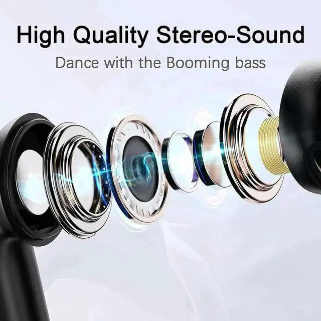 Alt view image 4 of 7 - Ture Wireless Earbuds, Bluetooth 5.1 Earbuds in-Ear Stereo Mini Earphone, Bluetooth Headphones with Mic for Clear Calls, 6H Single Play Time, IP7 Waterproof Wireless Earphones with USB-C Charging Case