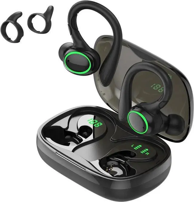 Alt view image 4 of 7 - True Wireless Earbuds, 60H Playback Bluetooth 5.3 Headphones, Noise Cancelling Wireless Headphones with LED Battery Display, 4 Mics Clear Call, IPX7 Waterproof Bluetooth Earbuds for Workout Sports