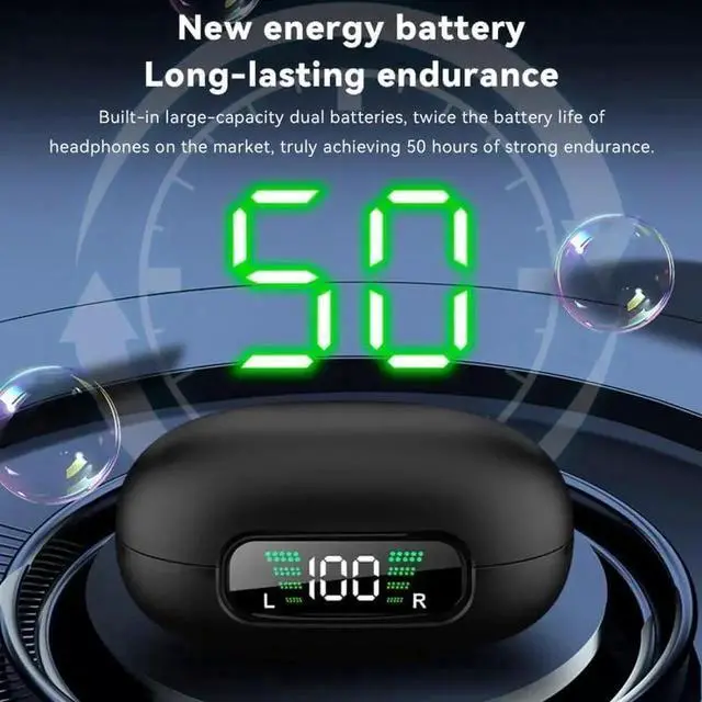 Alt view image 3 of 7 - Wireless Ear Clip Earbuds, Open Ear Clip Headphones, Bluetooth 5.3 Sports Earphones HiFi Stereo Built-in Mic with Ear Hooks, with Charging Case LED Display, IP7 Waterproof Fitness Ear Buds for Running