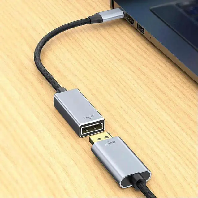 Alt view image 4 of 5 - USB C Maleto DP 1.4 Female Cable 8K@60HZ/4K@120Hz Type-C To Displayport 1.4 Cable Converter for MacBook Pro
