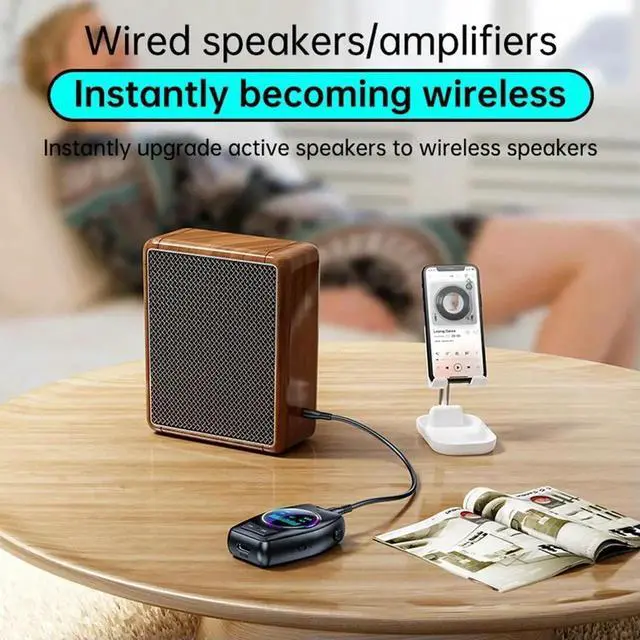 Alt view image 2 of 4 - 2 in 1 Bluetooth-compatible Audio Transmitter Receiver with HD Screen Wireless Transmitter Adapter for Headphones /Speaker /Car