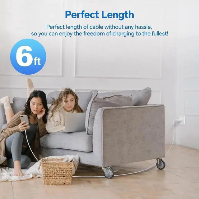 Alt view image 6 of 7 - JAENFONG for iPhone Fast ChargerMFi Certified 3 Pack 20W PD USB C Wall Charger Adapter with 6FT USB C to ightning Cord Fast Charging Cable Compatible with iPhone 14/13/12/11/Pro/Pro Max/Xs/Xr/X, White