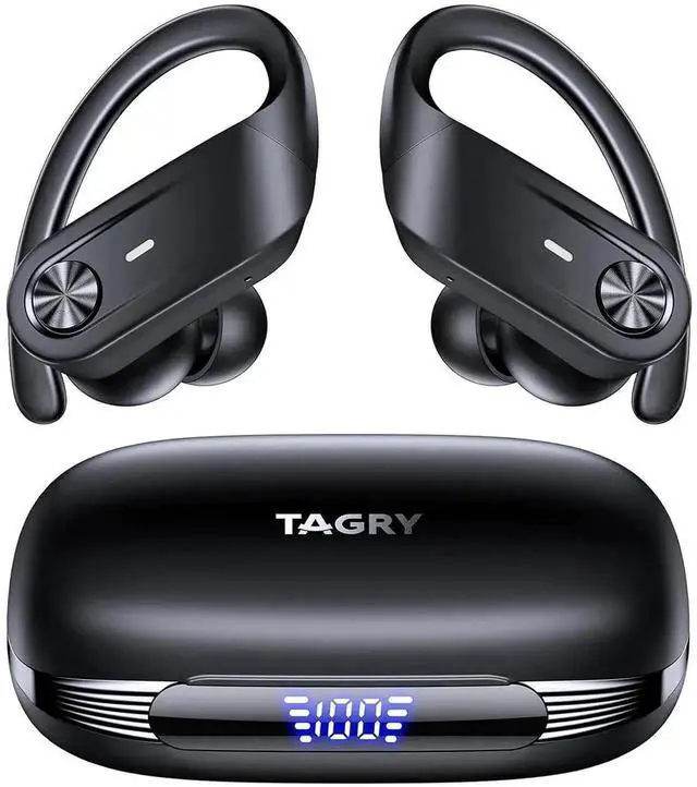 Main image of JAENFONG Bluetooth Headphones, Wireless Earbuds 80Hrs Playtime, IPX7 Waterproof Digital Display Sport Ear Buds with Earhook Mic in-Ear Earphones, Stereo Sound Earbud for Workout Running Exercise Gym