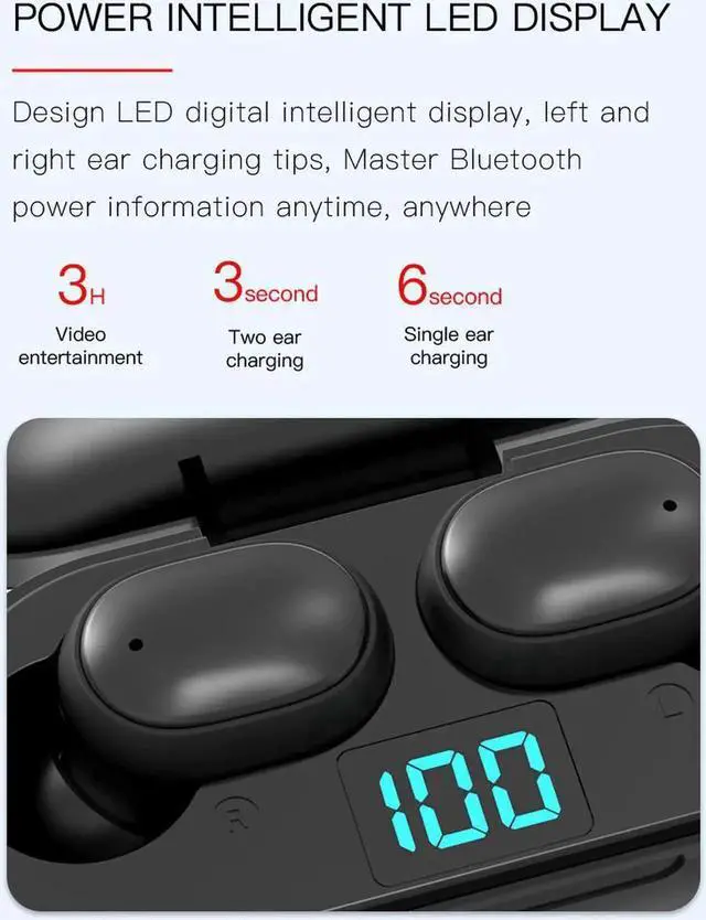 Alt view image 5 of 7 - JAENFONG Wireless Earbuds Bluetooth 5.0 Earbuds Deep Bass CVC Noise Cancellation IPX4 Waterproof Sport Wireless Headphones 10H Playtime with Charging Case for iPhone/Samsung/Android