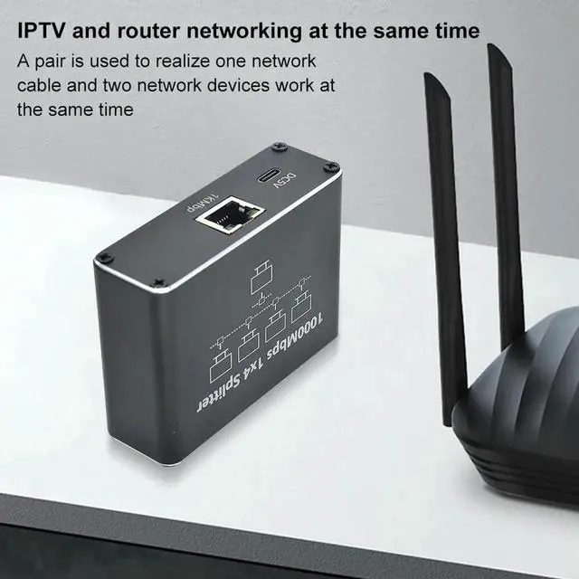 Alt view image 7 of 7 - Ethernet Splitter 1 To 3/4 1000Mbps Internet Cable Splitter Gigabit RJ45 LAN Network Extension for PC Laptop Router TV-Box