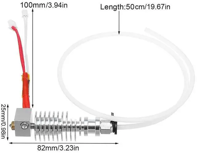 Alt view image 3 of 7 - 0.4mm Nozzle V5 J-head Printer Hotend with Hotend Heat Sink 3D Print Parts 3D Printer Head for Anycubic I3 Mega