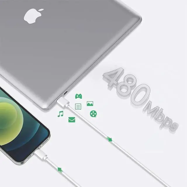 Alt view image 3 of 7 - JAENFONG iPhone Charger, 2 Pack 3FT Lightning Cable Cube Phone Charging Transfer Cord Cable with USB Plug Wall Charger Block Travel Adapter for iPhone 14/13/12/11/SE 2022/8/7/XS/XR/X/iPad