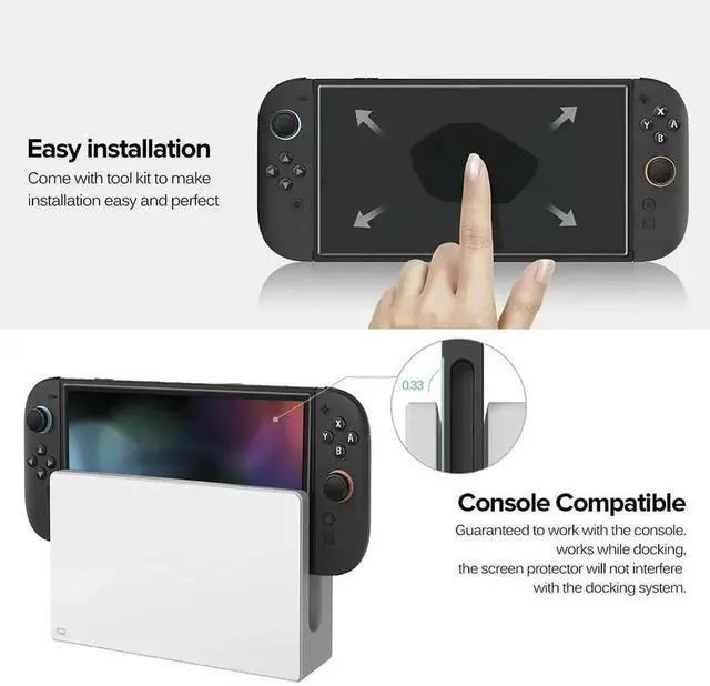 Alt view image 2 of 6 - Tempered Glass Screen Protector for Nintendo for Switch 2 9H Hardness Game Console Film Anti-fingerprint Anti-Glare for Switch 2