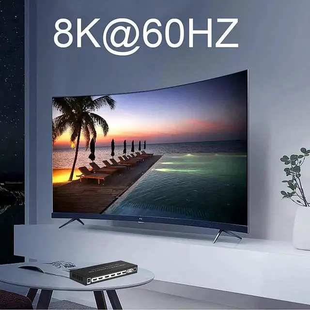 Alt view image 2 of 7 - JAENFONG HDMI2.1 8K HDMI Matrix 4x2, 8K @30Hz 8K@60HZ 4K@60Hz 120Hz HDMI Switch HDR ARC/CEC Switch Splitter 4 in 2 Out Optical SPDIF 5.1CH + RCA Stereo Audio Extractor HDMI Switcher