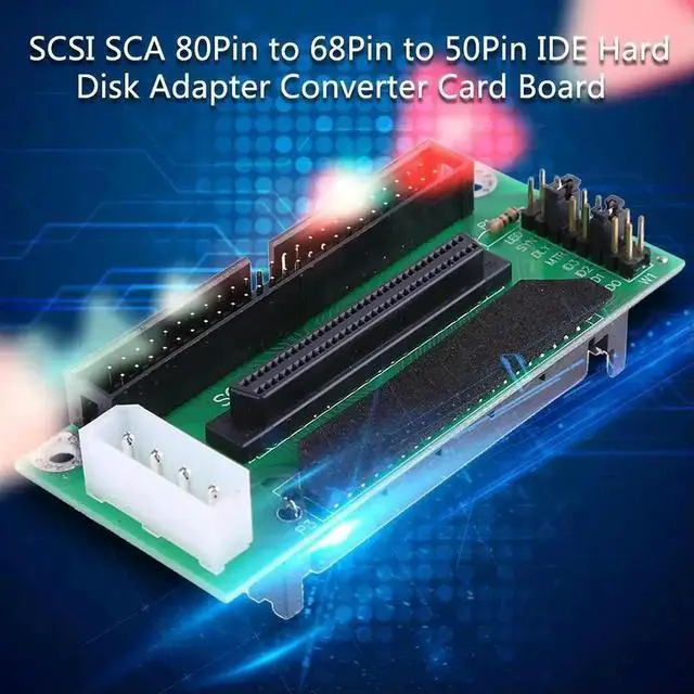 Alt view image 3 of 4 - SCSI SCA 80Pin to 68Pin to 50Pin IDE Hard Disk Adapter Converter Card Board