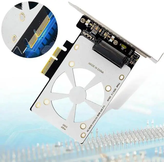 Alt view image 3 of 4 - U.2 SFF-8639 To PCI-EX4 Expansion Card 4000MB/s U.2 To PCIe Adapter Riser X4/X8/X16 Slot PCI-E GEN3 Support U.2 NVME SSD