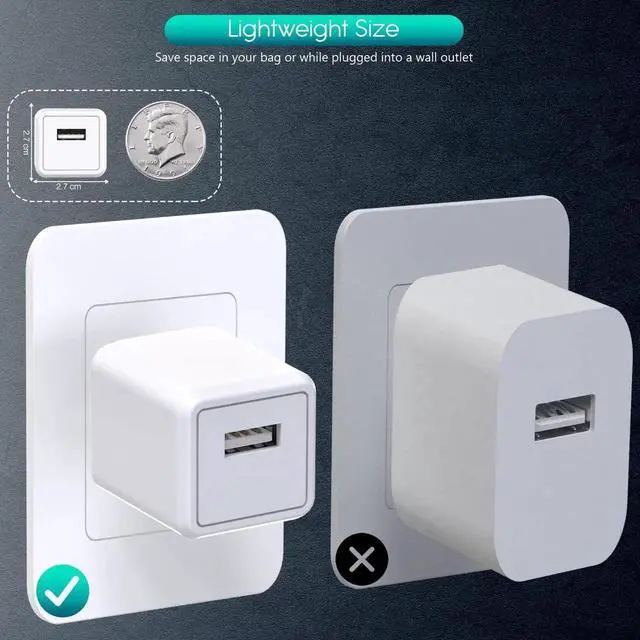 Alt view image 2 of 7 - JAENFONG 3Pack 10FT Long iPhone Charger,Cube Phone Charging Transfer Cord 10Foot Lightning Cable USB Plug Wall Charger Block Travel Adapter for iPhone 14/13/12/11/SE 2022/8/7/XS/XR/X/iPad