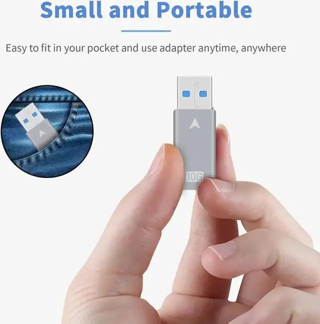 Alt view image 3 of 7 - JAENFONG [10Gbps, 2Pack] USB to USB C Adapter, USB C Female to USB 3.0 Male Adapter, 10GB USB A to USB Type-C 3.1 Gen 2 Adapter Support PD Fast Charging and Data Transfer for Phone, Laptop, Computer