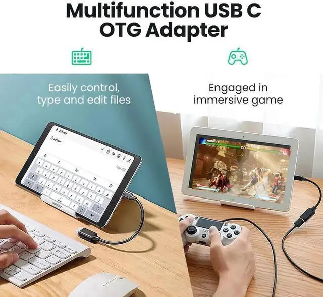 Alt view image 7 of 7 - JAENFONG USB C to USB Adapter, USB C to USB 3.0 Adapter,USB Type C to USB Female Adapter OTG Cable Compatible with iPad Air 2020, MacBook Pro, Air and More (2 Pack)