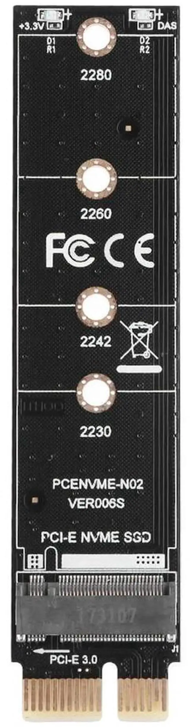 Alt view image 2 of 4 - NVME Adapter Card M.2 to PCI-E3.0 1x Extension Key Converter Card