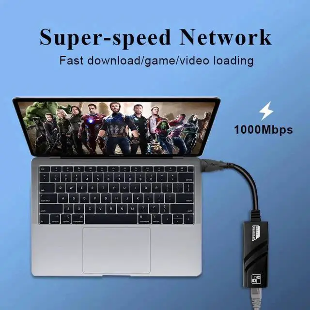 Alt view image 2 of 7 - JAENFONG USB 3.0 Ethernet RJ45 Network Card Wired USB 3.0 To Gigabit LAN (10/100/1000) Mbps Network Adapter For PC Laptop Macbook Windows 10 Laptop