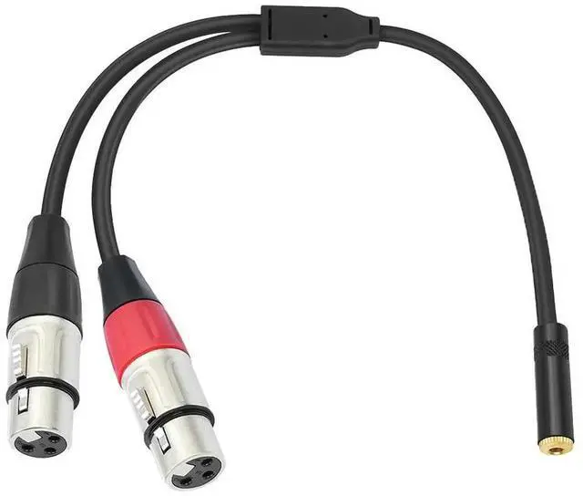 Alt view image 4 of 7 - 3.5mm Dual XLR To 1/8 Female Adapter 0.3m 1/8 To XLR Microphone Cable for Stereo Mic To L & R Audio Track