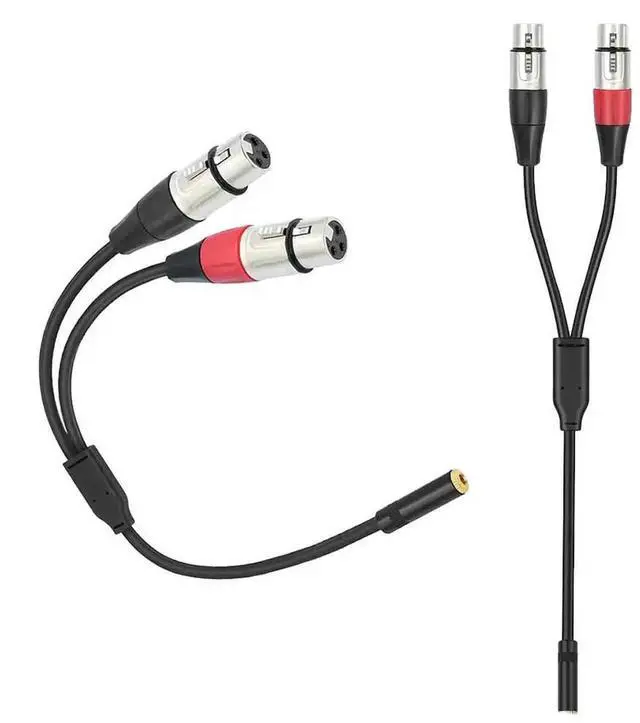 Alt view image 5 of 7 - 3.5mm Dual XLR To 1/8 Female Adapter 0.3m 1/8 To XLR Microphone Cable for Stereo Mic To L & R Audio Track