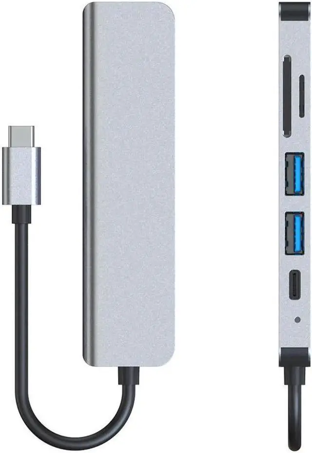 Alt view image 2 of 7 - JAENFONG USB C Hub, Type C Hub, TOTU 6-in-1 4K USB C to HDMI, 1 USB3.0, 1 USB2.0, Micro SD/TF Card Reader, USB-C PD 3.0, Compatible for Mac Pro and Other Type C Laptops