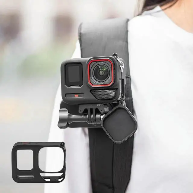 Alt view image 2 of 7 - For Ace Pro 2 Silicone Protective Case Cover Anti-Scratch Frame Case Lens Cap for Ace Pro 2 Action Accessories