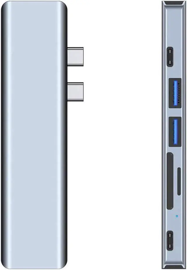 Alt view image 5 of 7 - JAENFONG USB C Hub for MacBook, PowerExpand Direct 7-in-2 USB C Adapter Compatible with Thunderbolt 3 USB C Port, 100W Power Delivery, 4K HDMI, USB C and 2 USB A Data Ports, SD and microSD Card Reader