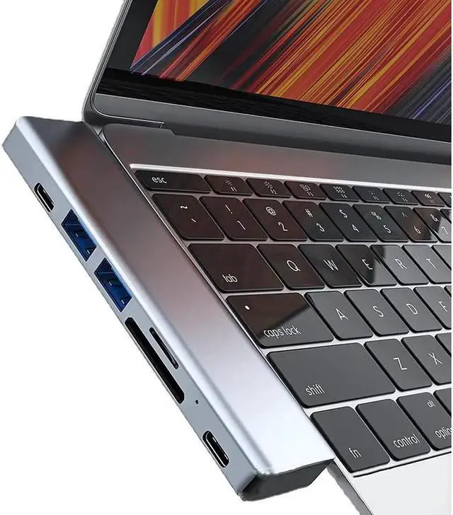 Alt view image 6 of 7 - JAENFONG USB C Hub for MacBook, PowerExpand Direct 7-in-2 USB C Adapter Compatible with Thunderbolt 3 USB C Port, 100W Power Delivery, 4K HDMI, USB C and 2 USB A Data Ports, SD and microSD Card Reader