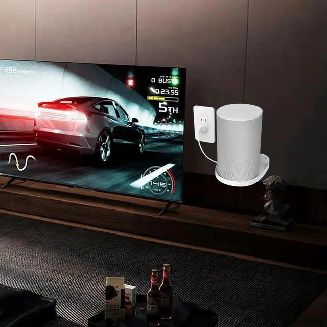 Alt view image 4 of 4 - Home Speakers Hanger Reserved Charging Port Speaker Wall Holder Built-in Cable Management Compatible with Sonos Era 100
