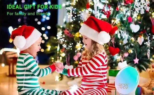 Alt view image 3 of 7 - Wake Up Light Sunrise Alarm Clock for Kids, Heavy Sleepers, Bedroom, Upgraded Full Screen with Sunrise Simulation, Sleep Aid, Dual Alarms,FM Radio,Nightlight,14 Colors, 7 Sounds, Ideal for Gift