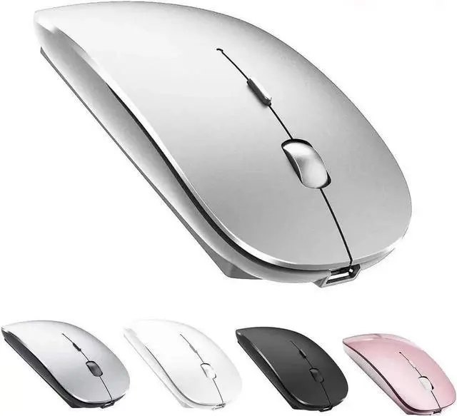 Main image of JAENFONG Rechargeable Wireless Mouse for MacBook Pro/ Air,Bluetooth Mouse for Laptop/PC/Mac/iPad pro/Computer Silver