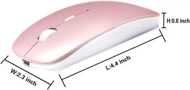 Alt view image 3 of 7 - JAENFONG Rechargeable Wireless Mouse for MacBook Pro/ Air,Bluetooth Mouse for Laptop/PC/Mac/iPad pro/Computer rose gold