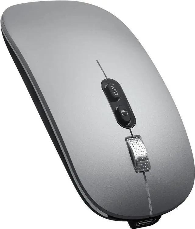 Main image of JAENFONGUpgrade LED Wireless Mouse, Slim Silent Mouse 2.4G Portable Mobile Optical Office Mouse with USB & Type-c Receiver, 3 Adjustable DPI Levels for Notebook, PC, Laptop, Computer, MacBook-MattGray