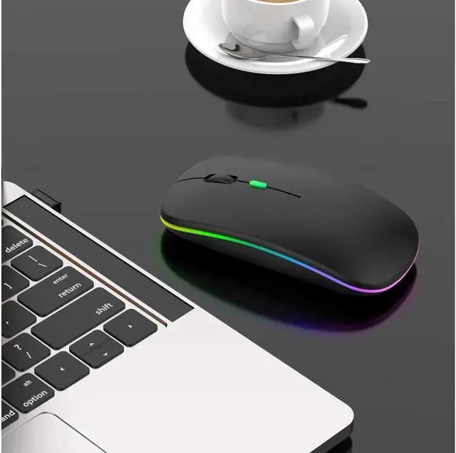 Alt view image 2 of 7 - JAENFONG LED Bluetooth Wireless Mouse,Bluetooth Mouse for MacBook Pro,Bluetooth Mice for MacBook Air,Rechargeable Wireless Mouse for MacBook, Laptop, Mac,ipad,ipad Pro (Black)