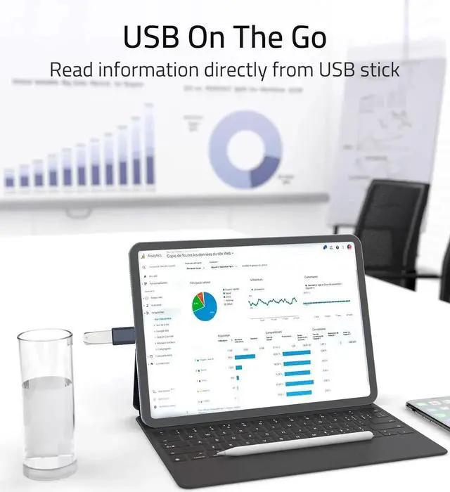 Alt view image 2 of 7 - JAENFONG USB C to USB Adapter Pack of 2 USB C Male to USB3 Female Adapter Compatible with iPhone 15 Pro Max MacBook Pro Air 2023 iMac iPad Mini Pro, Other Type C or Thunderbolt 4/3 Devices, Space Grey