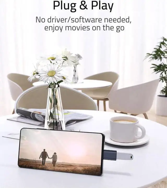 Alt view image 3 of 7 - JAENFONG USB C to USB Adapter Pack of 2 USB C Male to USB3 Female Adapter Compatible with iPhone 15 Pro Max MacBook Pro Air 2023 iMac iPad Mini Pro, Other Type C or Thunderbolt 4/3 Devices, Space Grey
