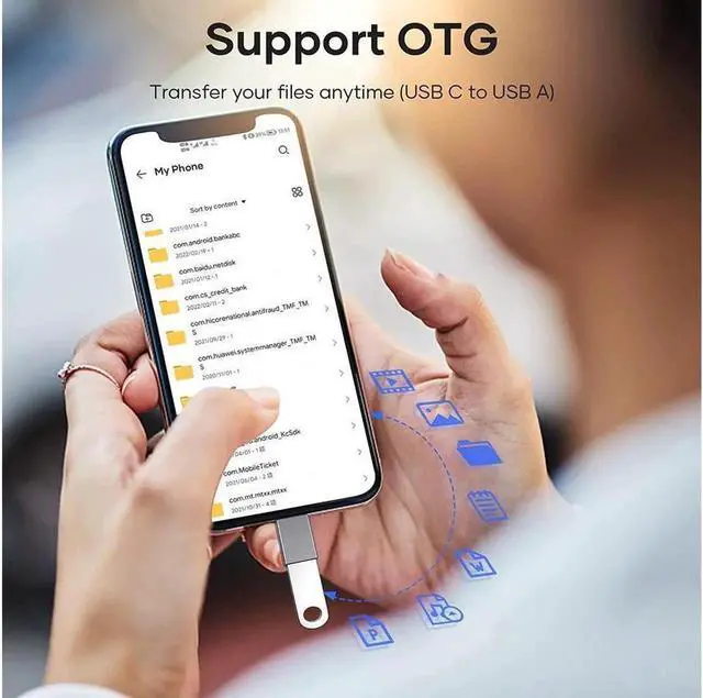 Alt view image 7 of 7 - JAENFONG4 Pack USB C to USB Adapter (2 Pack) & USB to USB C Adapter (2 Pack), USB A to USB C 3.1 Adapter, Type C to USB Adapter Compatible with i-Phone Android Smartphones PC MacBook Pro Laptop Tablet