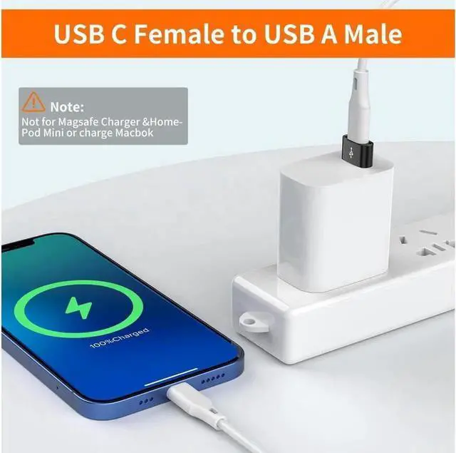 Alt view image 2 of 6 - JAENFONGUSB C Female to USB Male Adapter 4-Pack,Type C to USB A Charger Cable Converter,Compatible with iPhone 11 12 13 14 Plus Pro Max,iPad Air 4 5 Mini 6,Samsung Galaxy S23 S22 S21 S20,Pixel 5 Black